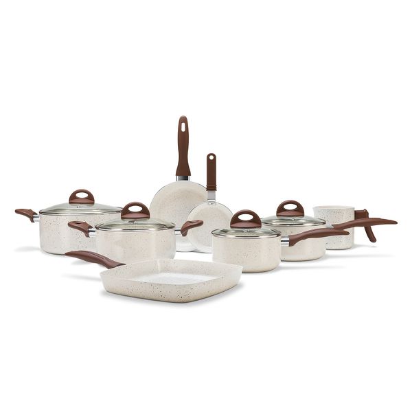 Conjunto Jogo de Panelas com 8 Peças Ceramic Life Smart Plus Vanilla Brinox