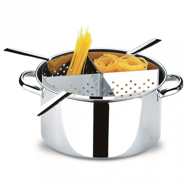 Espagueteira com 4 Divisões Savoy 31 X 16,5 Cm 10 Litros em Aço Inox Brinox