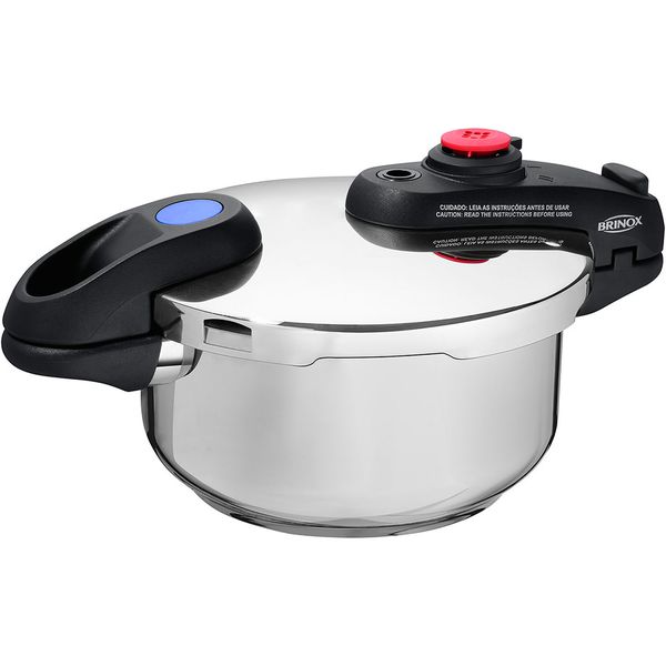 Panela De Pressao Inox Supra 3L Brinox 20x17 com Fundo Triplo