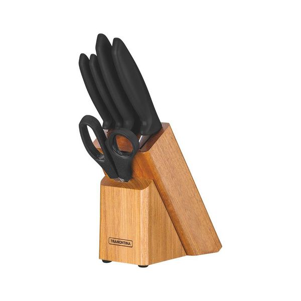 JOGO DE FACAS 6 PCS PLENUS PRETO - SORTIDOS COM LAMINAS ACO