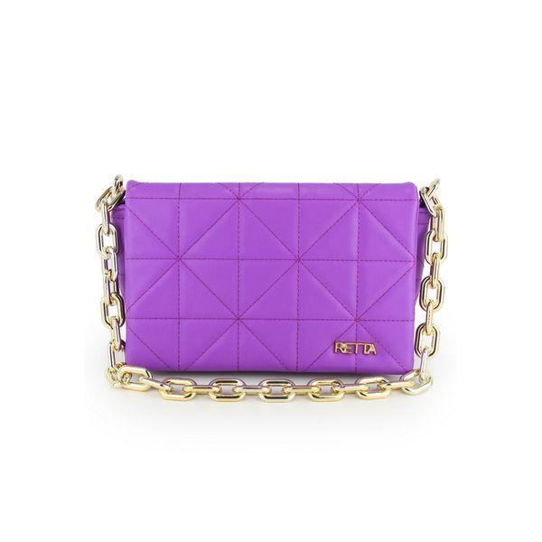 Bolsa Média Alça Dourada Roxa 