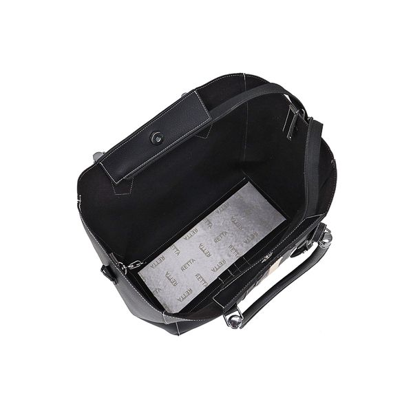Bolsa Saco Sacola Grande Rebeca Preta com Marfim