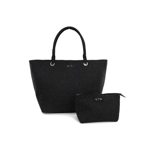 Bolsa de Praia Grande com Necessaire Preta 