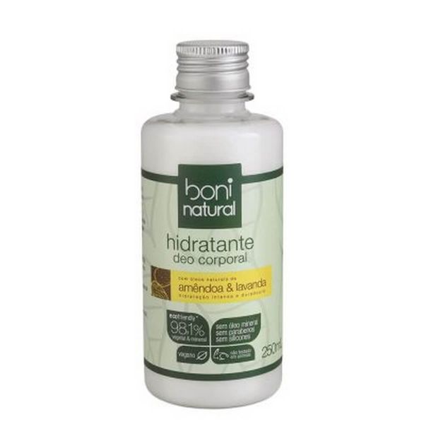 Hidratante Corporal Natural e Vegano de Amêndoa e Lavanda - Boni - 250ml