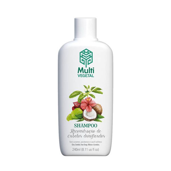 Shampoo de Coco Natural e Vegano - Multi Vegetal - 240ml