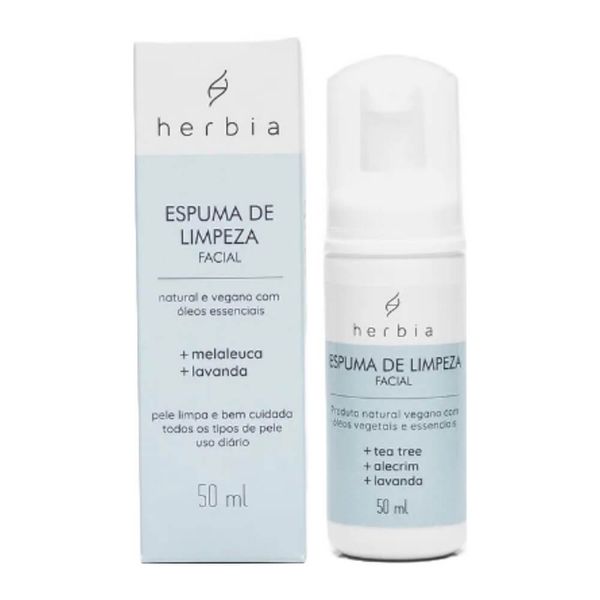 Espuma de Limpeza Facial | TEA TREE e LAVANDA | Herbia