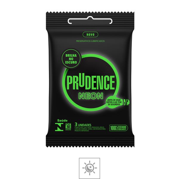 Preservativo Prudence Neon Brilha No Escuro 3un (14636) - Padrão