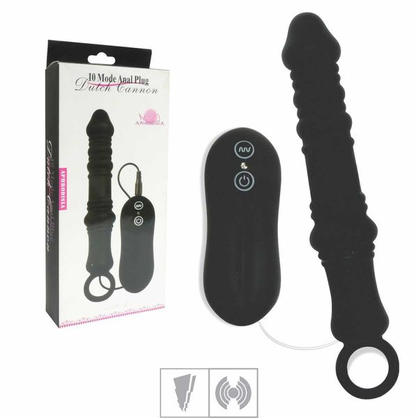 *Plug em Silicone 10 Vibração Dulch Cannon SI (5321) - Preto