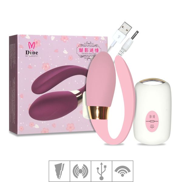 Vibrador Para Casal Recarregável Duplo SI (5836) - Rosa