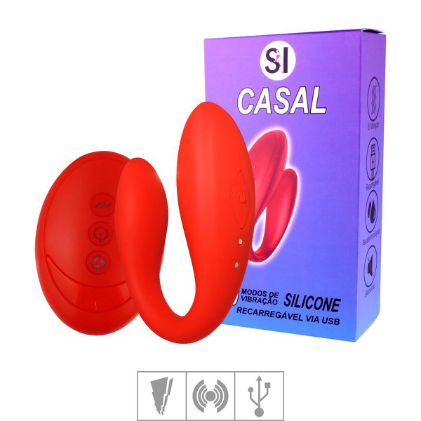 *Vibrador Para Casal Recarregável Duplo SI (7219) - Vermelho