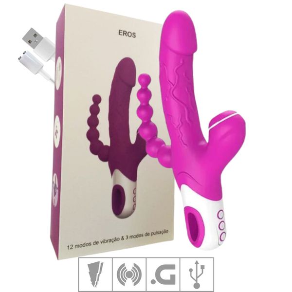 Vibrador Ponto G e Clitóris 3 Em 1 Eros (7392) - Magenta
