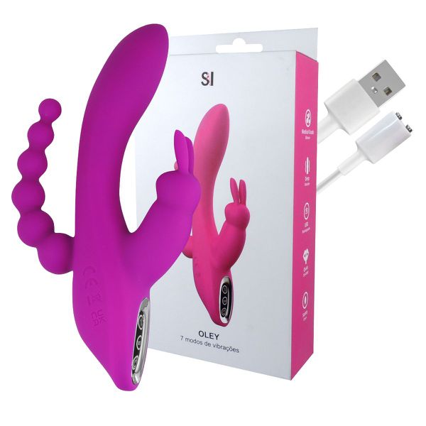 Vibrador Com Estimulador Recarregável Oley SI (7398) - Magenta