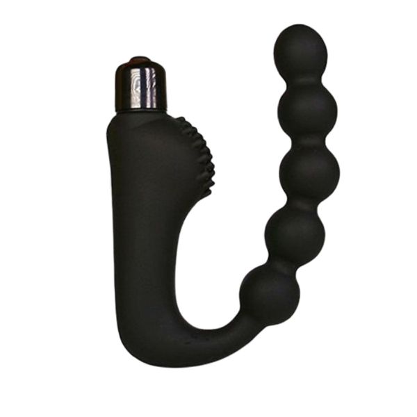 Plug de Silicone Com Vibro e Massageador de Próstata SI (7918) - Preto