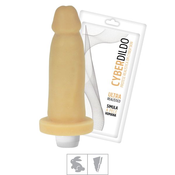 Prótese 13x14cm Com Vibro Cyber Dildo (CYB04-17021) - Bege