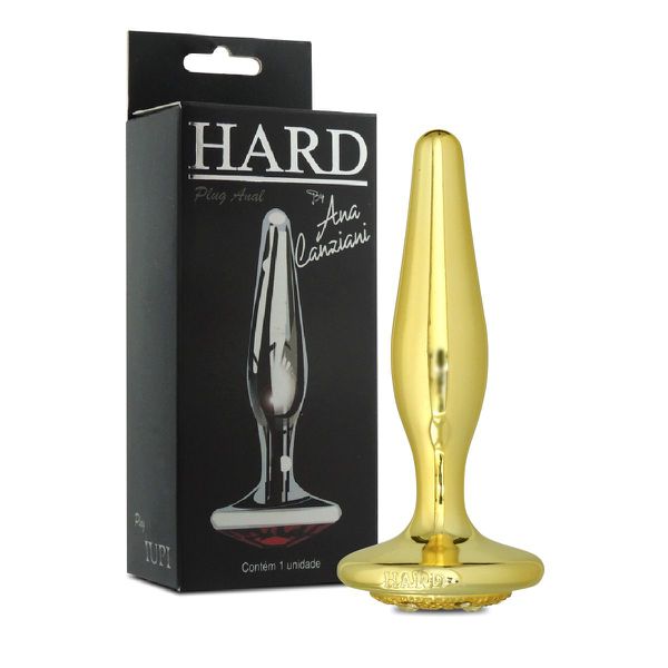 Plug de Metal Iupi Com Pedras Cravejadas (HA133) - Dourado