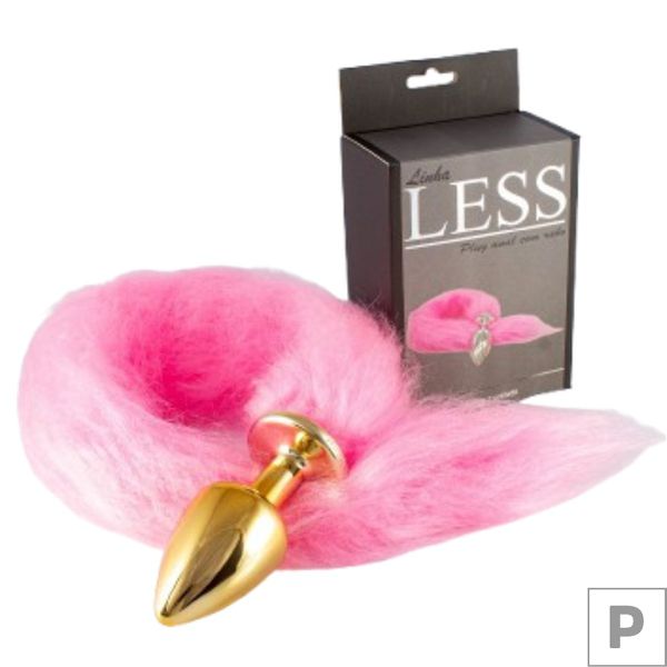 Plug de Plástico P Less Dourado Com Cauda (HA168D) - Rosa