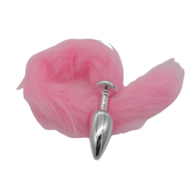 Plug Less Cromado Com Cauda G (HA170C) - Rosa