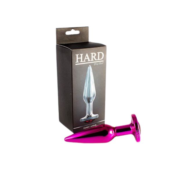 Plug de Metal Slim Com Pedras Variadas (HA172) - Rosa