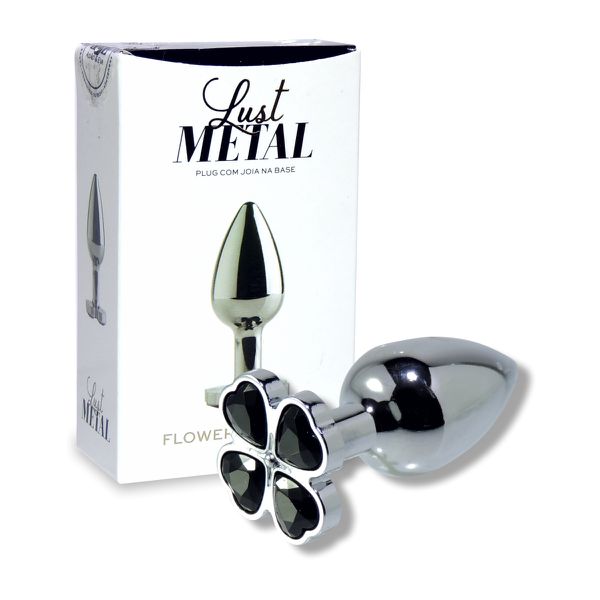 *Plug Metálico Com Pedra Variadas Flower (LM010) - Cromado
