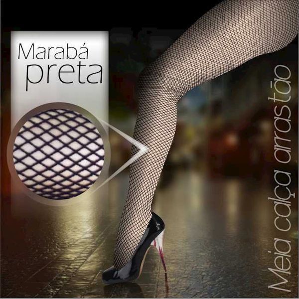 *Meia Calça Arrastão Marabá (MB002) - Preto