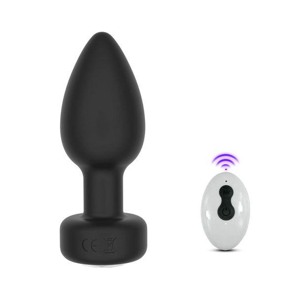 Plug de Silicone Com Vibro e Led (PL190) - Preto