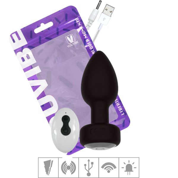 Plug de Silicone Com Vibro e Led - (PL190) - Preto