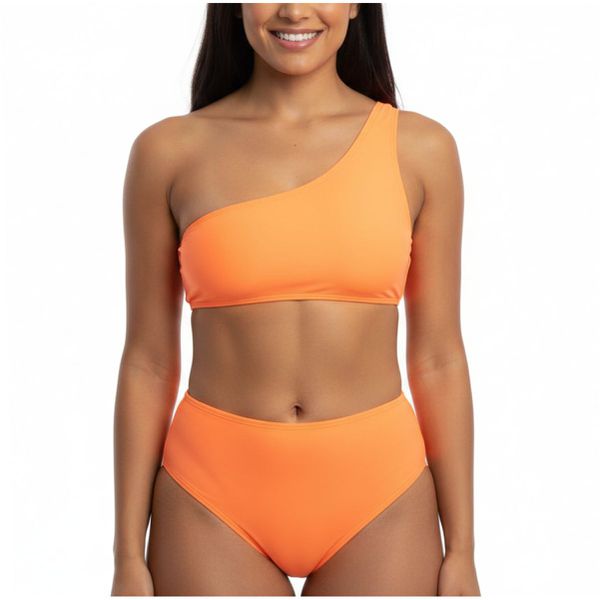 Conjunto Hot Pants Neon Ombro (FR5865) - Laranja