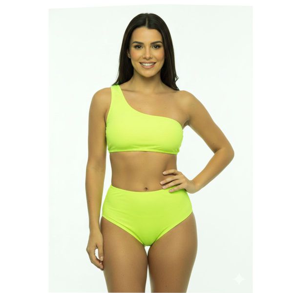 Conjunto Hot Pants Neon Ombro - (FR5865) - Verde