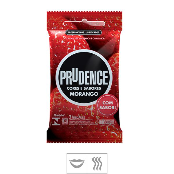 Preservativo Prudence Cores e Sabores 3un (ST128) - Morango