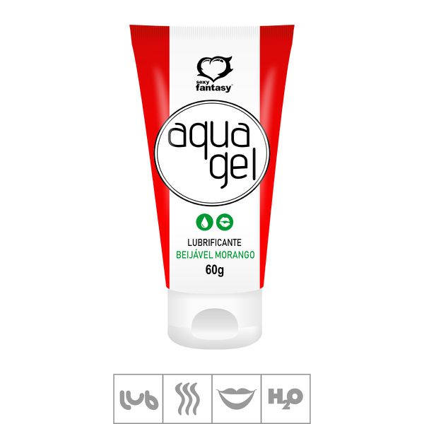 *Lubrificante Beijável Aqua Gel 60g (ST585) - Morango