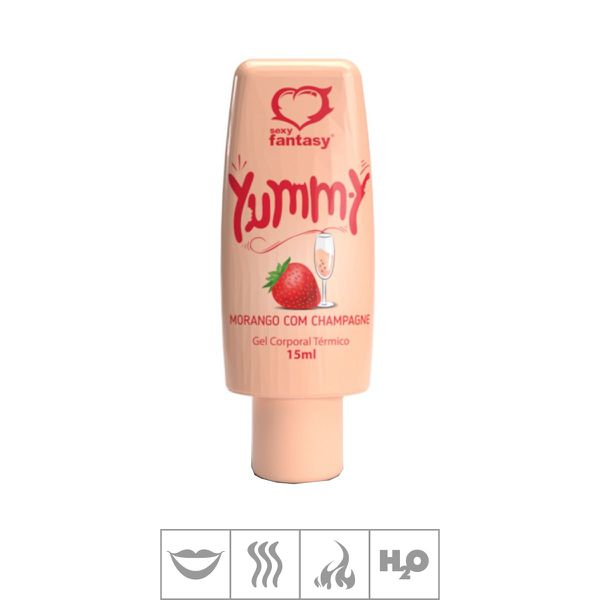 Gel Comestível Yummy Hot 15ml - (ST592) - Morango c/ Champagne