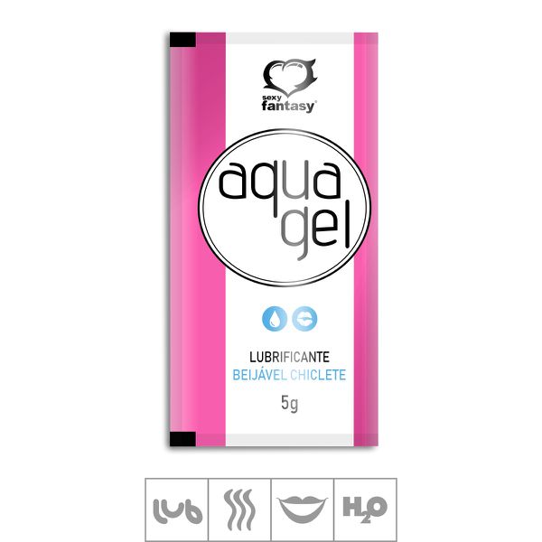 *Lubrificante Beijável Aqua Gel Sachê 5g (ST620) - Chiclete