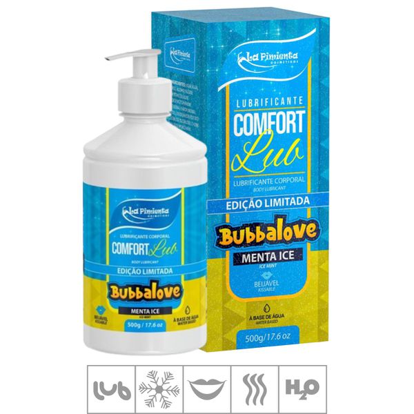Lubrificante Beijável Comfort Lub Bubbalove 500g (ST936) - Menta Ice