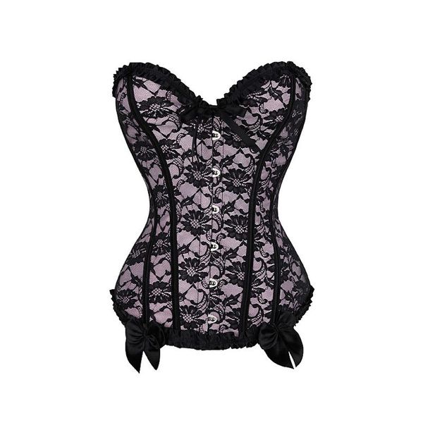 *Corselet Tomara Que Caia SI (SY8002-SY8003) - Rosa com Preto