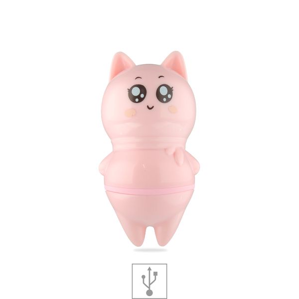 Estimulador Recarregável Formato de Gato VP (ES016). - Rosa