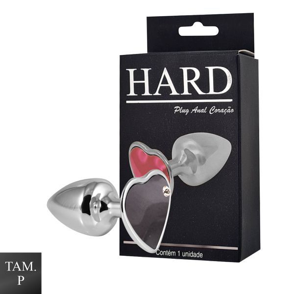 Plug de Metal Cromado Com Pedra de Coração (HA161C)- - Onix
