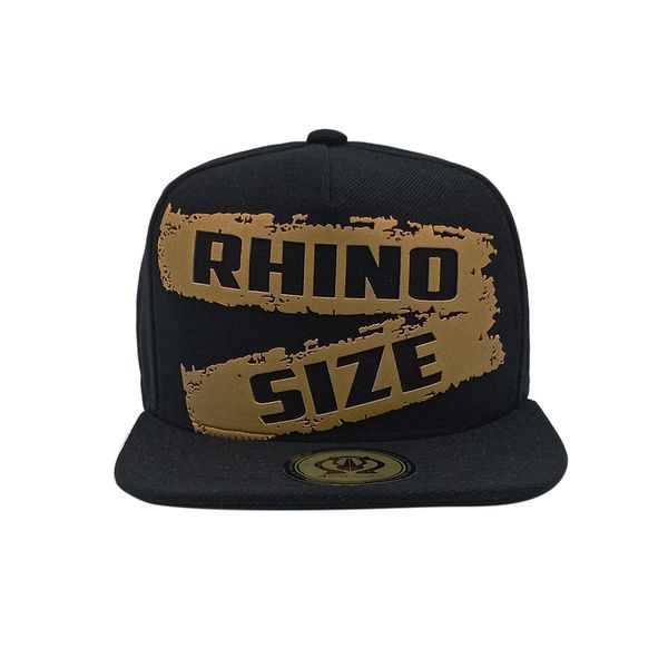 Boné RHINO SIZE Frente Falsa Aba Reta Preto 