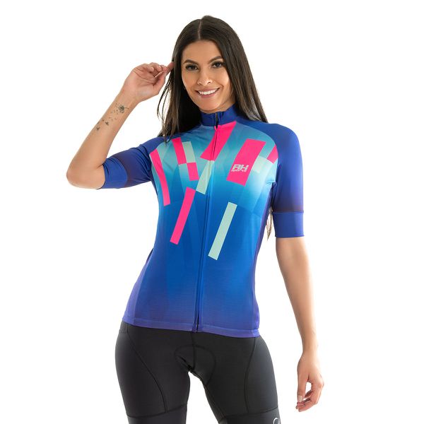 Camisa Ciclismo Tour Flux Estampado Rosa Neon