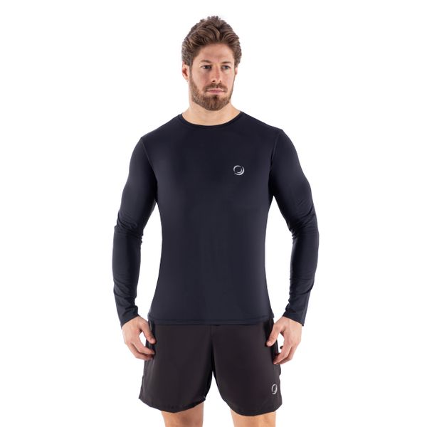 Camiseta RH UV Manga Longa Masculina Preta