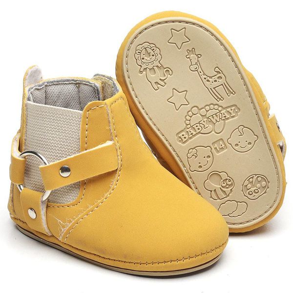 Botina De Bebe Fivela Amarelo 107