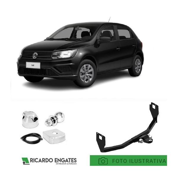 Engate Reboque Gol G5 G6 G7 Todos REF 1000Kg (REFORÇADO SUPORTE PLATAFORMA)