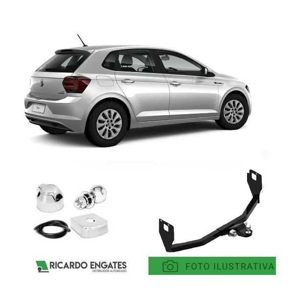 Engate Reboque Polo Hatch 2017+ Ref 1000kg (REFORÇADO SUPORTE PLATAFORMA)