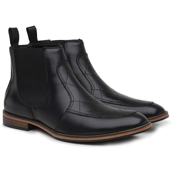 Bota Chelsea Masculino Couro Pelica Preto