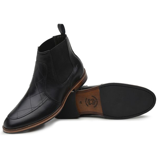 Bota Chelsa Masculino Couro pelica Preto Bernotte