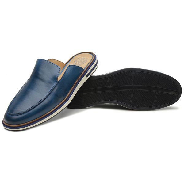 Mule couro masculino cheap