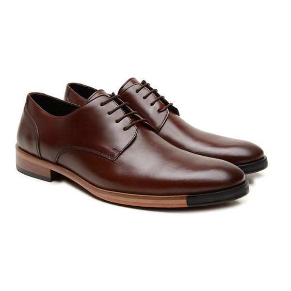 Sapato Social Derby Rossi Couro Mouro