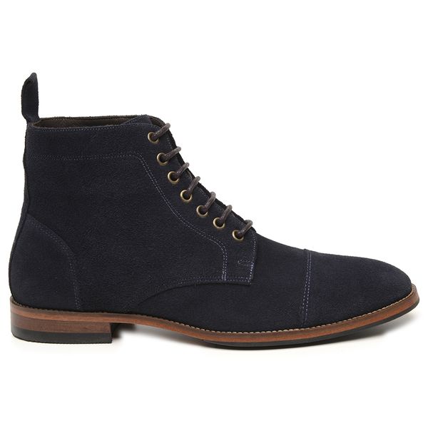 Bota Coturno Masculina Couro Marinho
