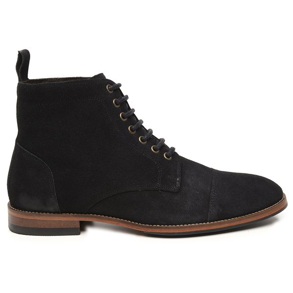 Bota Coturno Masculino Couro Preto