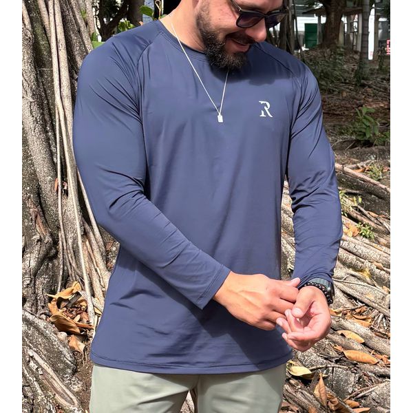 Manga Longa Masculina Origem Azul Marinho