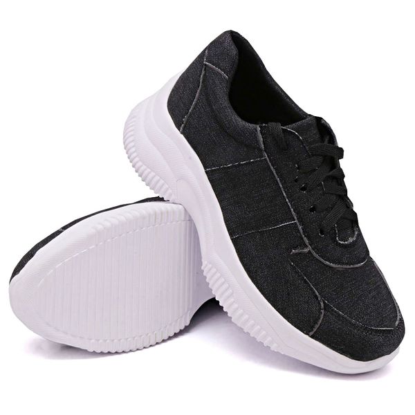 Tênis Casual Chuncky Jeans Costura Sola Tratorada KCShoes